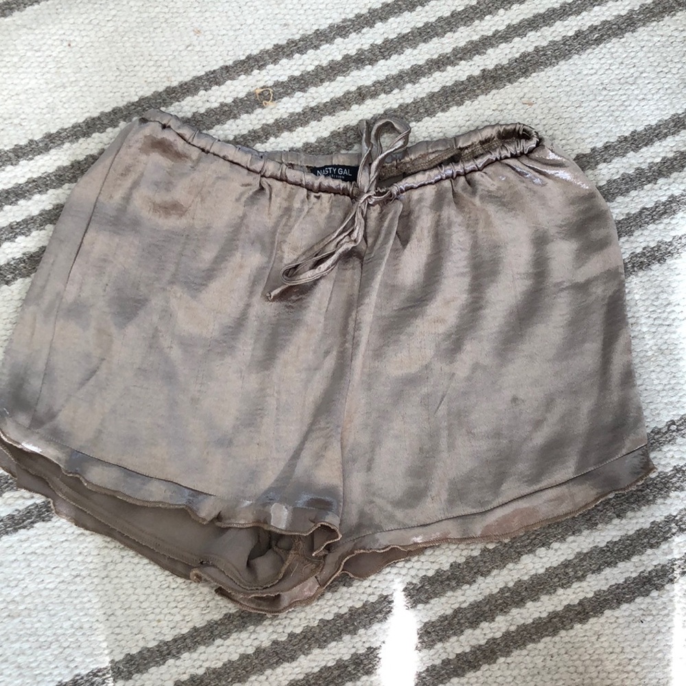 Gold satin High waist shorts